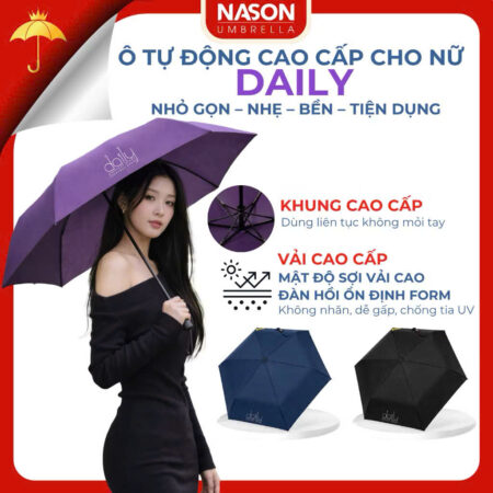 Ô dù tự động 2 chiều Nason Daily Umbrella, che nắng, che mưa, ngăn 99% UV, chống thấm nước